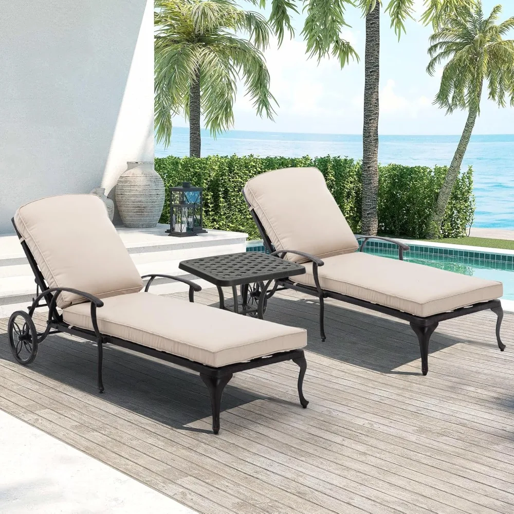 Chaise Lounge Chair Outdoor- Patio Pool Chairs Tanning Lounges for Outside Beach Lounger Cast Aluminum Set of 2 Reclining Beige
Chaise Lounge Chair Outdoor- Patio Pool Chairs Tanning Lounges for Outside Beach Lounger Cast Aluminum Set of 2 Reclining Beige