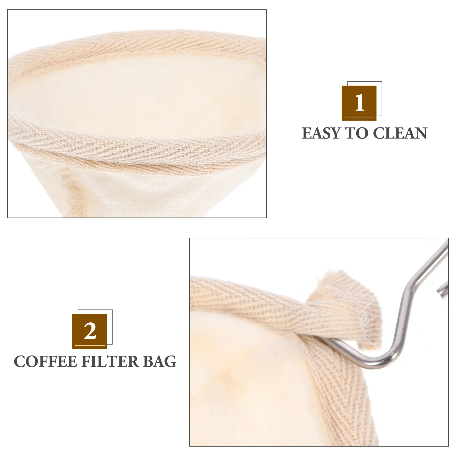6Pcs Coffee Filter Bags Fine Mesh Stainless Steel Strainers Reusable Kitchen Mesh Filters Coffee Tea Brewing Tool 
6Pcs Coffee Filter Bags Fine Mesh Stainless Steel Strainers Reusable Kitchen Mesh Filters Coffee Tea Brewing Tool