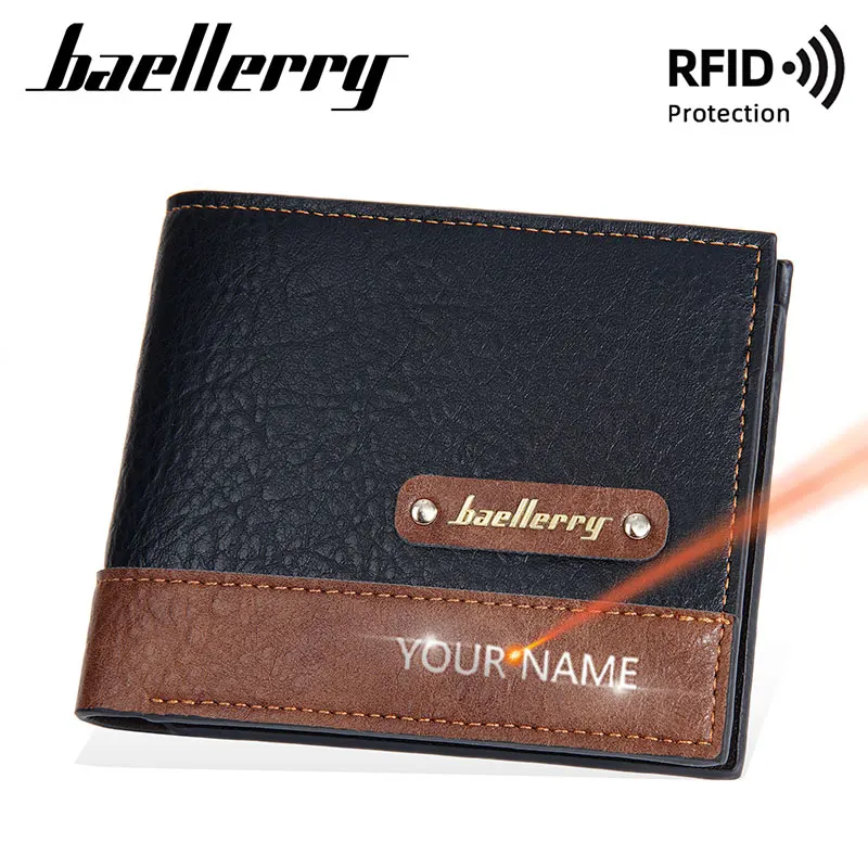 Новые RFID простые короткие мужские кошельки с гравировкой имени, держатель для карт, тонкие мужские кошельки, высокое качество, карман для монет на молнии, мужской кошелек
Новые RFID простые короткие мужские кошельки с гравировкой имени, держатель для карт, тонкие мужские кошельки, высокое качество, карман для монет на молнии, мужской кошелек