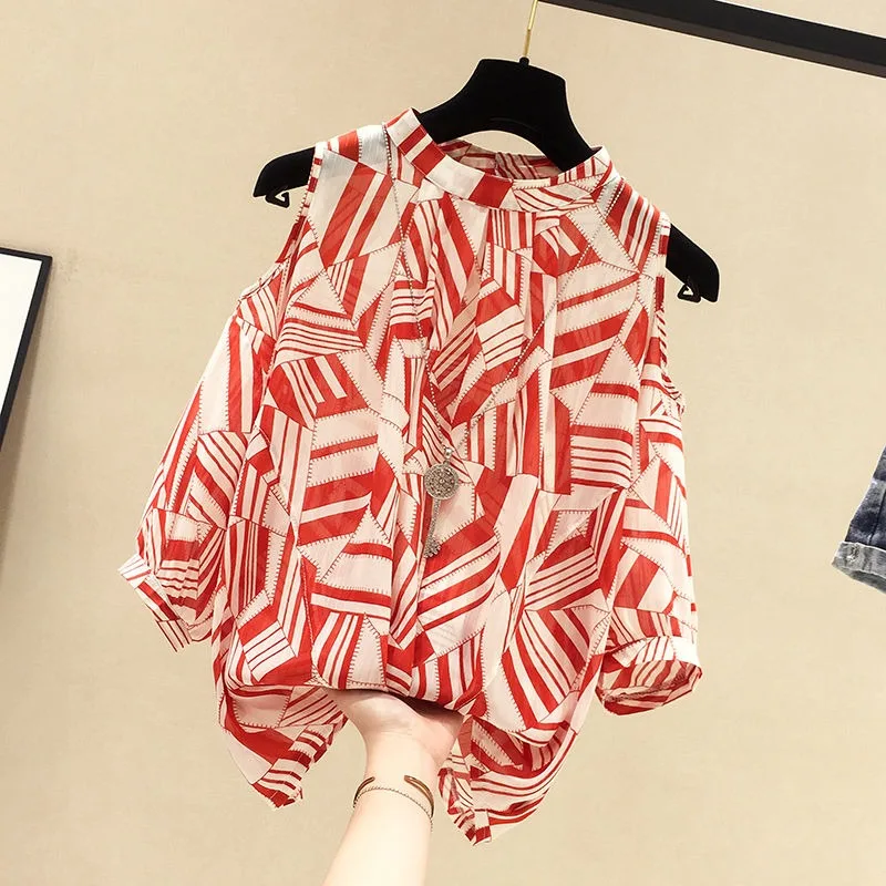 618Ladies Casual Fashion Loose Off Shoulder Floral Short Sleeve Chiffon Elegant Simplicity Trend Temperament Summer New Style
618Ladies Casual Fashion Loose Off Shoulder Floral Short Sleeve Chiffon Elegant Simplicity Trend Temperament Summer New Style