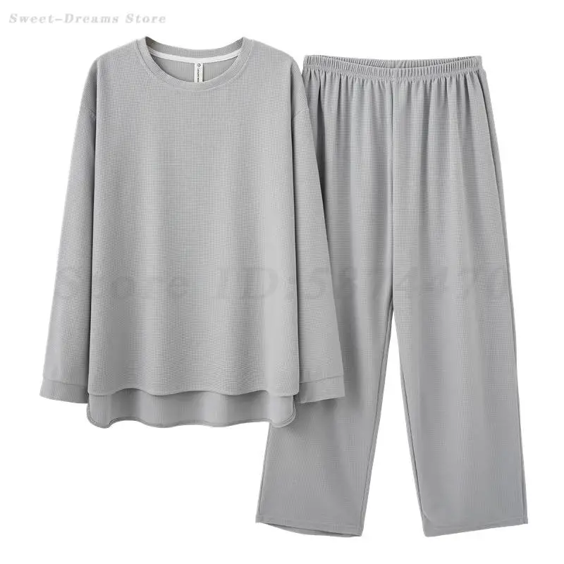Plus Size 4XL Waffle Pajamas Set Spring Autumn Couple Sleepwear Simple Solid Color Home Clothes Long Sleeve Trouser Loungewear
Plus Size 4XL Waffle Pajamas Set Spring Autumn Couple Sleepwear Simple Solid Color Home Clothes Long Sleeve Trouser Loungewear