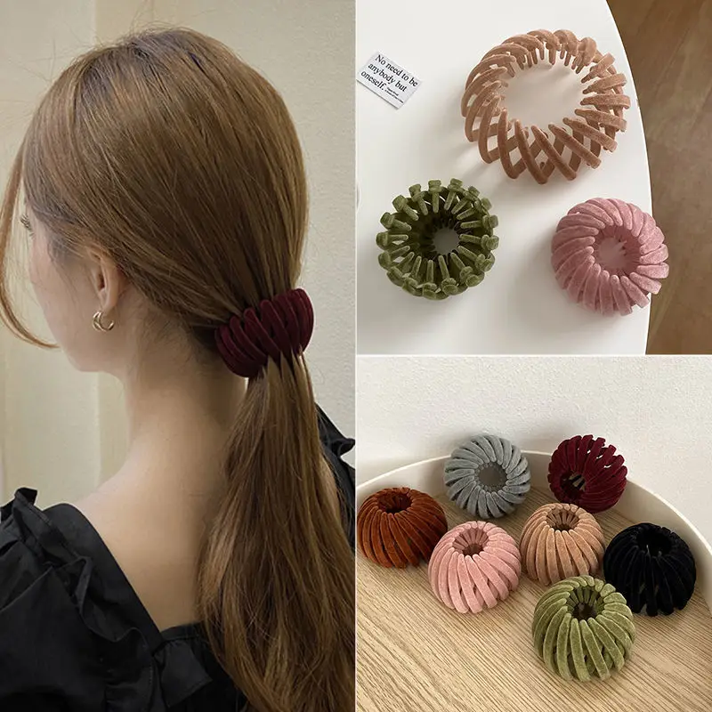 Elegant Velvet Bun Hair Claw Clips Women Girls Bird Nest Expanding DIY Maker Ponytail Holder Horsetail Buckle Hair Accessories
Elegant Velvet Bun Hair Claw Clips Women Girls Bird Nest Expanding DIY Maker Ponytail Holder Horsetail Buckle Hair Accessories