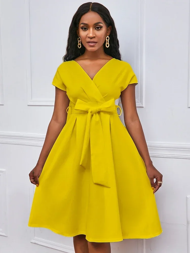 Customized Customized Women V Neck Dress Pleated A Line with Waist Belt Party Fashion Female African Event Occasion Prom White
Customized Customized Women V Neck Dress Pleated A Line with Waist Belt Party Fashion Female African Event Occasion Prom White