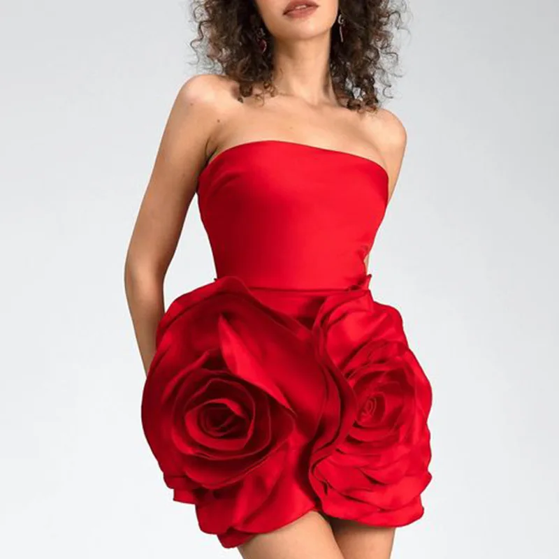 French Style Temperament Dinner Dress2025New Fashion All-Match Tube Top Three-Dimensional Rose Flower Dress
French Style Temperament Dinner Dress2025New Fashion All-Match Tube Top Three-Dimensional Rose Flower Dress