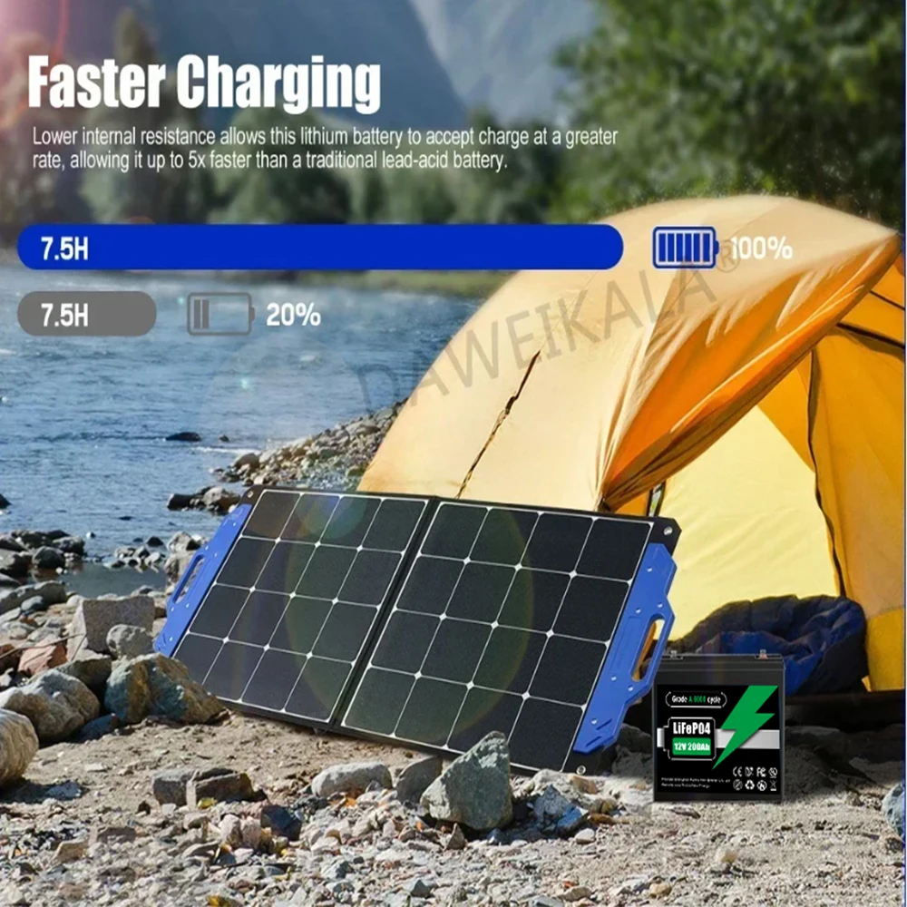 New LiFePo4 lithium iron phosphate battery 12V 200Ah, built-in 200A BMS, LED lighting LiFePo4 battery, suitable for use in solar
New LiFePo4 lithium iron phosphate battery 12V 200Ah, built-in 200A BMS, LED lighting LiFePo4 battery, suitable for use in solar