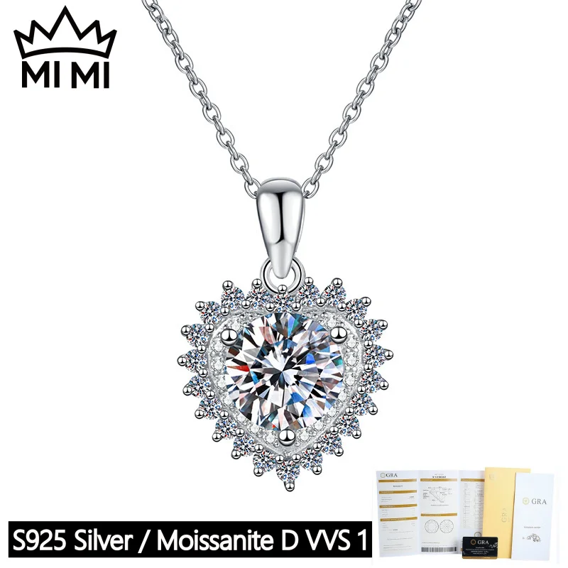 MI MI S925 Sterling Silver 2CT Heart-Shaped Moissanite Pendant Necklace for Women GRA Certified with Gift Box
MI MI S925 Sterling Silver 2CT Heart-Shaped Moissanite Pendant Necklace for Women GRA Certified with Gift Box