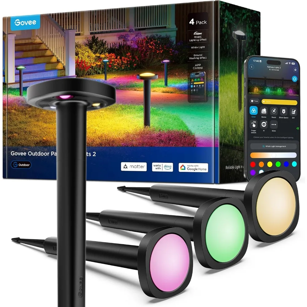 Outdoor Pathway Lights 2, IP66 Waterproof Patio Lights, 60+ Scene Modes Landscape Lighting for Yard
Outdoor Pathway Lights 2, IP66 Waterproof Patio Lights, 60+ Scene Modes Landscape Lighting for Yard