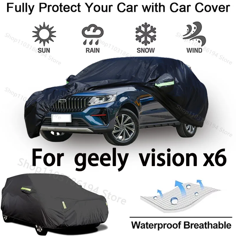 Full Car Cover For Geely Vision X6 Outdoor Protective Gear-Snowproof, Sunshield, Waterproof and Dustproof Automobile Accessories
Full Car Cover For Geely Vision X6 Outdoor Protective Gear-Snowproof, Sunshield, Waterproof and Dustproof Automobile Accessories
