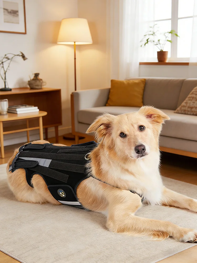 Coodeo Comfortable Black Dog Back Support Vest Adjustable Breathable Pet Orthopedic Support Brace Reusable Dog Chest Back Brace
Coodeo Comfortable Black Dog Back Support Vest Adjustable Breathable Pet Orthopedic Support Brace Reusable Dog Chest Back Brace