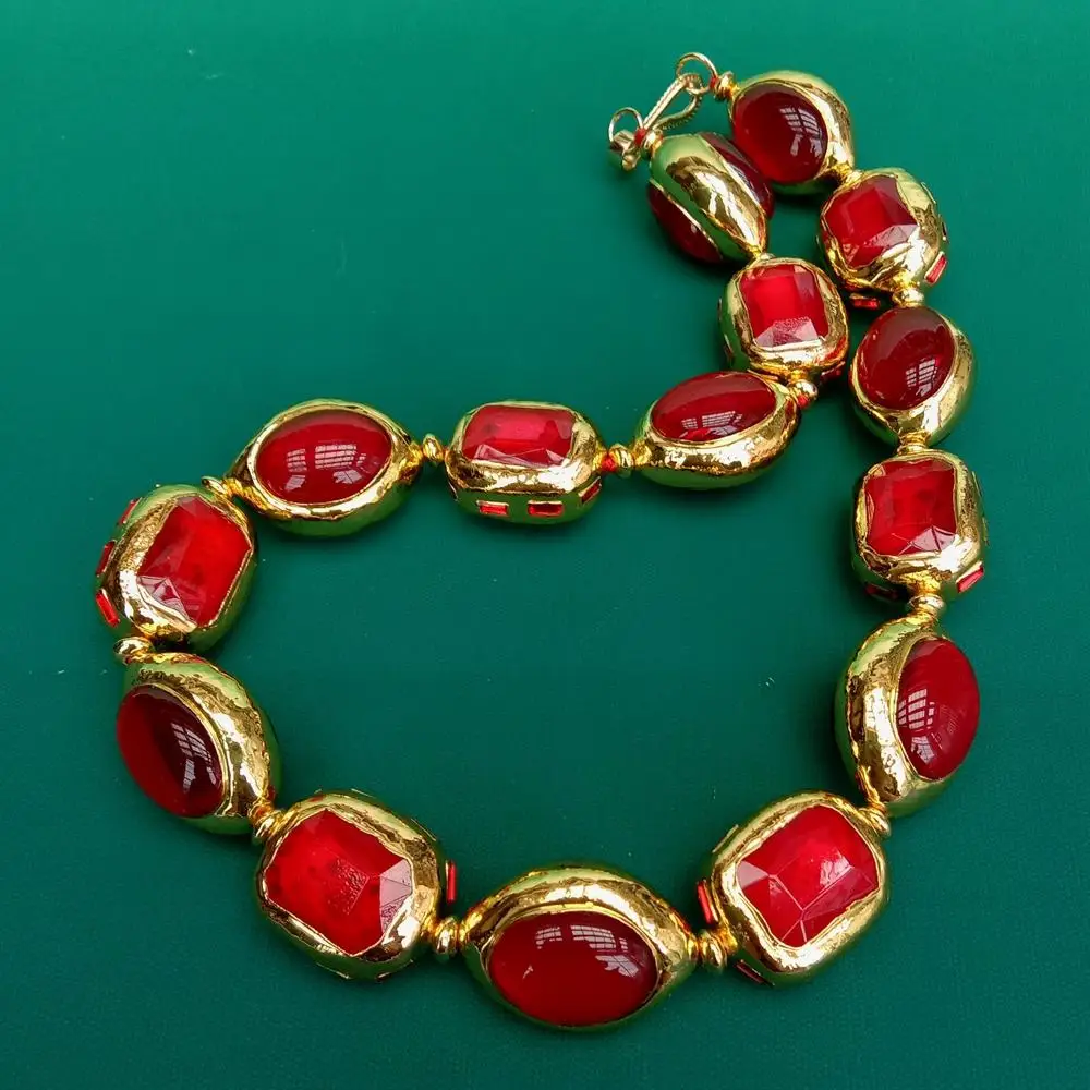 Y·YING Red Crystal Necklace Rectangle Oval Shape Gold Plated Necklaces Jewelry Women
Y·YING Red Crystal Necklace Rectangle Oval Shape Gold Plated Necklaces Jewelry Women