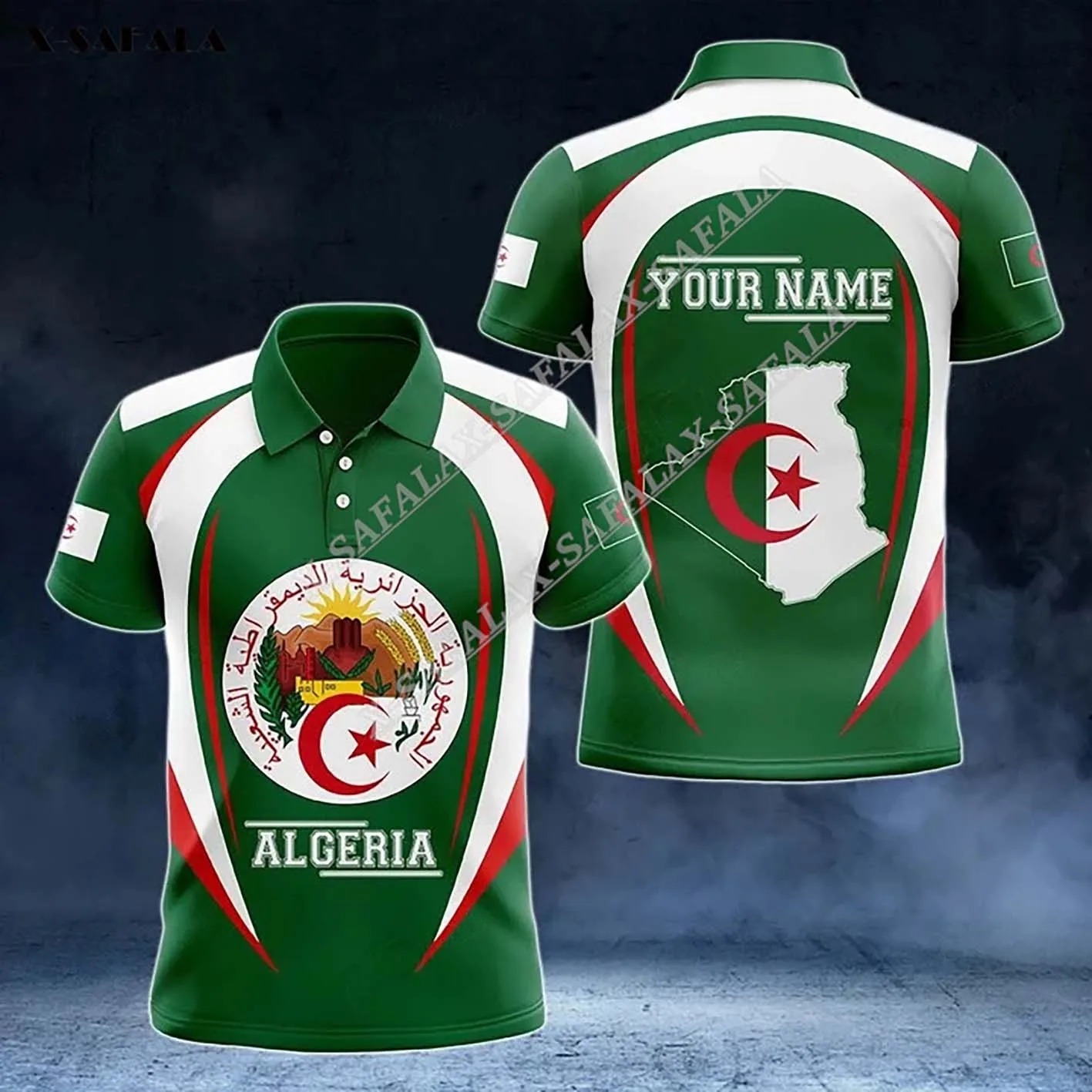 Algeria Flag Coat Of Arms Custom Name 3D Print Polo Shirt Men Collar Short Sleeve StreetWear Summer Tops Shirt
Algeria Flag Coat Of Arms Custom Name 3D Print Polo Shirt Men Collar Short Sleeve StreetWear Summer Tops Shirt