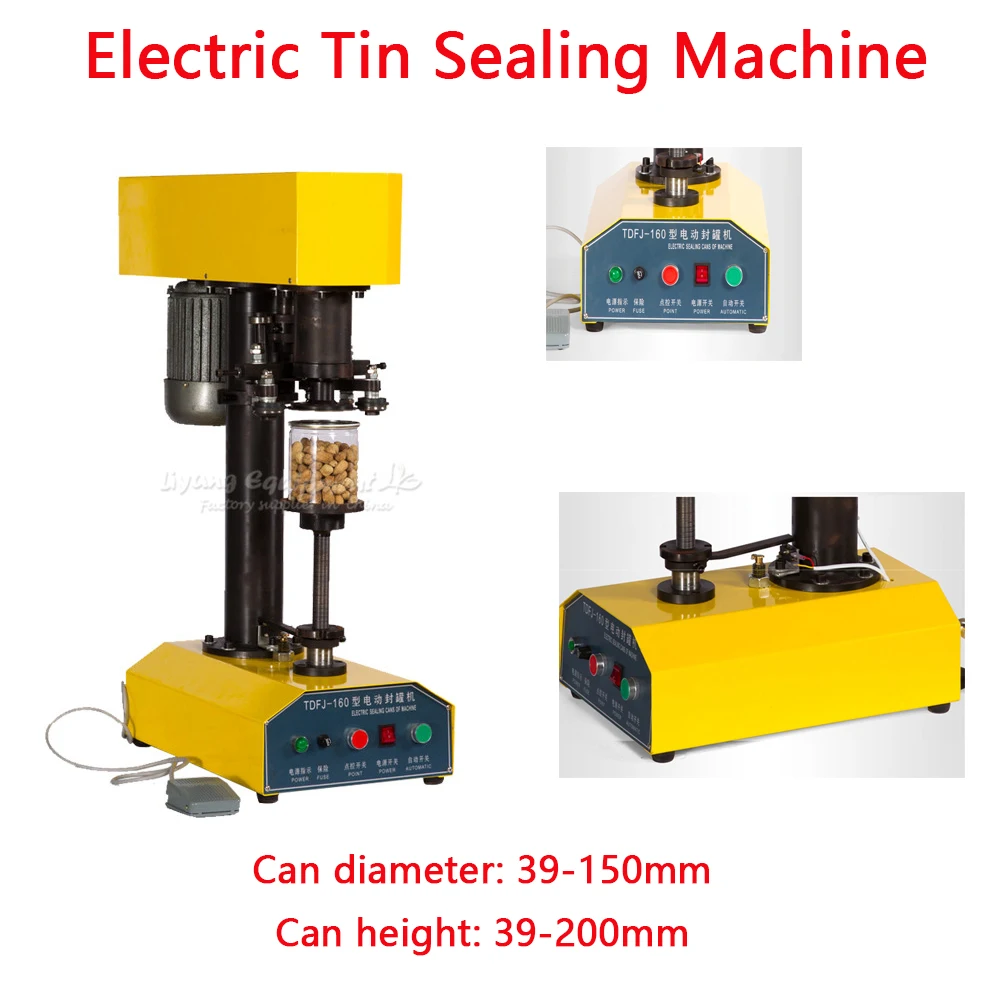LY Electric Ring-pull Top Can Sealing Machine TDFJ-160 Aluminum Tin Plastic Jar Capper 370W High Power 39-200mm Height
LY Electric Ring-pull Top Can Sealing Machine TDFJ-160 Aluminum Tin Plastic Jar Capper 370W High Power 39-200mm Height