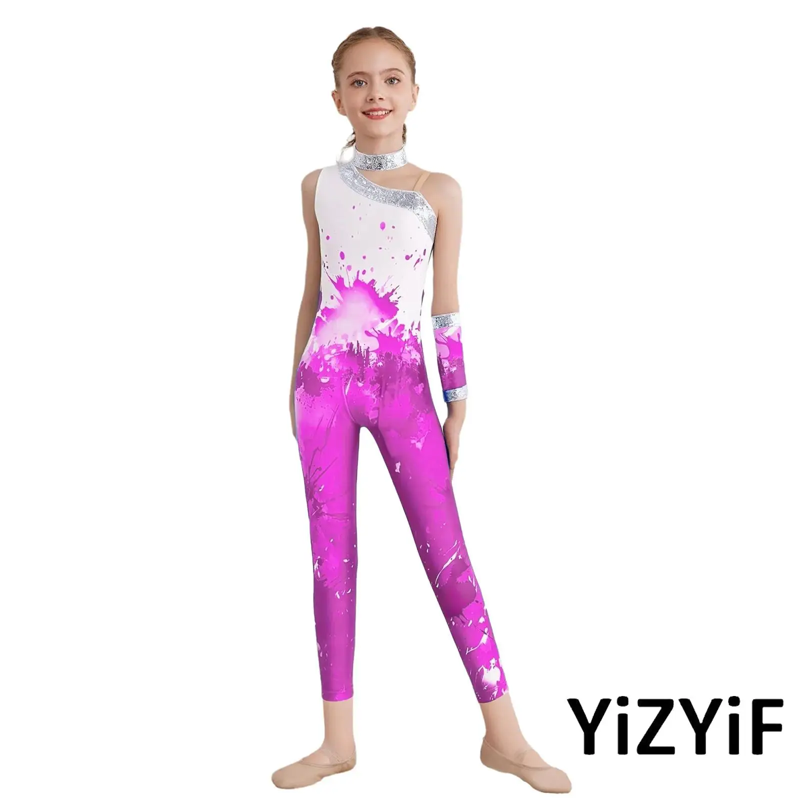 Sparkling Gymnastics Jumpsuit for Girls with Sequin Print And Asymmetrical Ballet Bodysuit for Figure Skating Performances
Sparkling Gymnastics Jumpsuit for Girls with Sequin Print And Asymmetrical Ballet Bodysuit for Figure Skating Performances