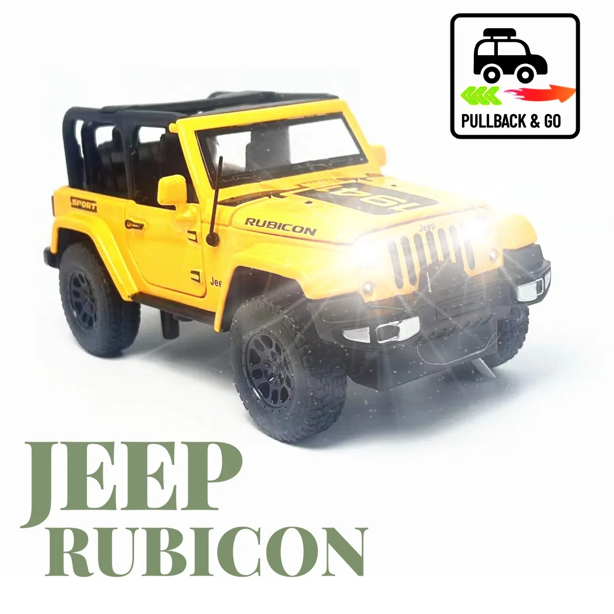1:32 Jeep Rubicon Pullback Car with Lights Engine Sound, Ford Mustang Diecast Car Model Scale Replica Classic Gift Kid Boy Toy
1:32 Jeep Rubicon Pullback Car with Lights Engine Sound, Ford Mustang Diecast Car Model Scale Replica Classic Gift Kid Boy Toy