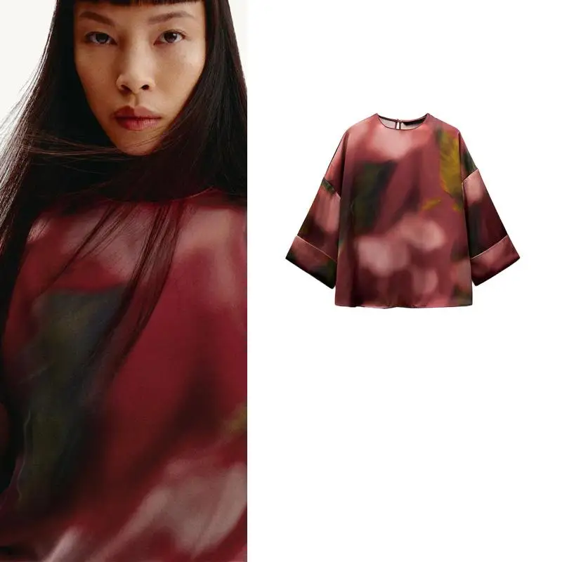 Silk Satin Feel Loose Fit Long Sve round Ne Printed irt Women's Autumn Winter New Arrival Commute Sle Regular Length
Silk Satin Feel Loose Fit Long Sve round Ne Printed irt Women's Autumn Winter New Arrival Commute Sle Regular Length