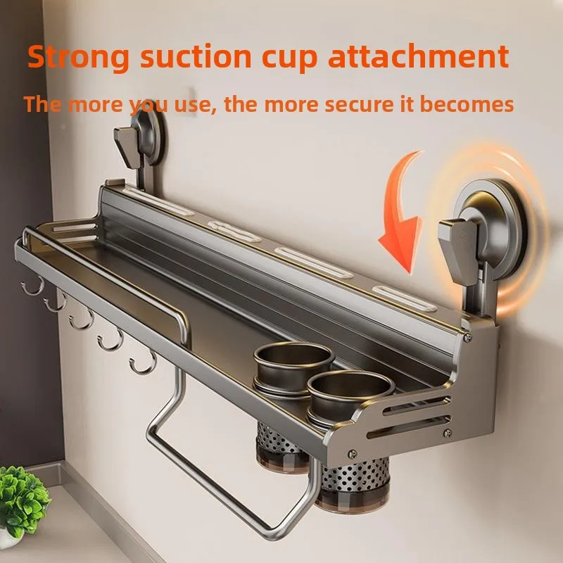 One-Piece Kitchen Rack Wall-Mounted Storage Holder Aluminum Material Knife Spoon Rack Integrated Design No-Drilling Required
One-Piece Kitchen Rack Wall-Mounted Storage Holder Aluminum Material Knife Spoon Rack Integrated Design No-Drilling Required