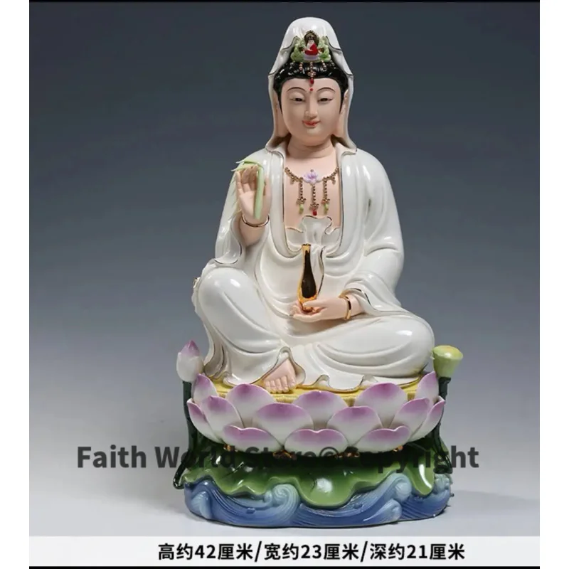 42cm large HOME high grade Buddha statue Guan yin PU SA Avalokiteshvara Buddha COLOR Ceramic statue bless safe health good luck
42cm large HOME high grade Buddha statue Guan yin PU SA Avalokiteshvara Buddha COLOR Ceramic statue bless safe health good luck
