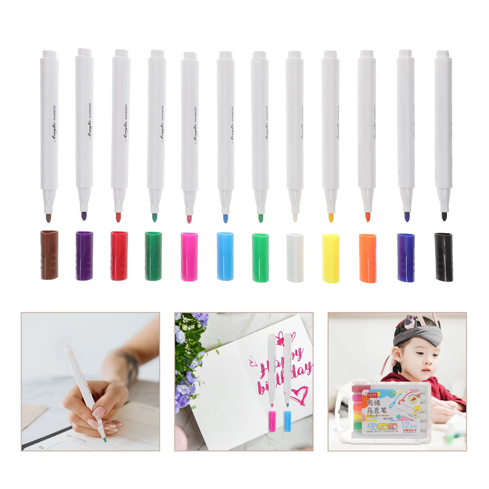 12Pcs Acrylic Paint Markers Vibrant Colors Fast Drying Art Supplies for Artists Beginners Teens Drawing Painting Graffiti
12Pcs Acrylic Paint Markers Vibrant Colors Fast Drying Art Supplies for Artists Beginners Teens Drawing Painting Graffiti