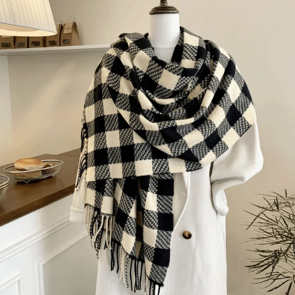 Повседневный клетчатый шерстяной шарф с кисточками, холодостойкий корейский стиль, зимние кашемировые шарфы, утолщенные длинные женские кашемировые шаль, холодная погода
Повседневный клетчатый шерстяной шарф с кисточками, холодостойкий корейский стиль, зимние кашемировые шарфы, утолщенные длинные женские кашемировые шаль, холодная погода