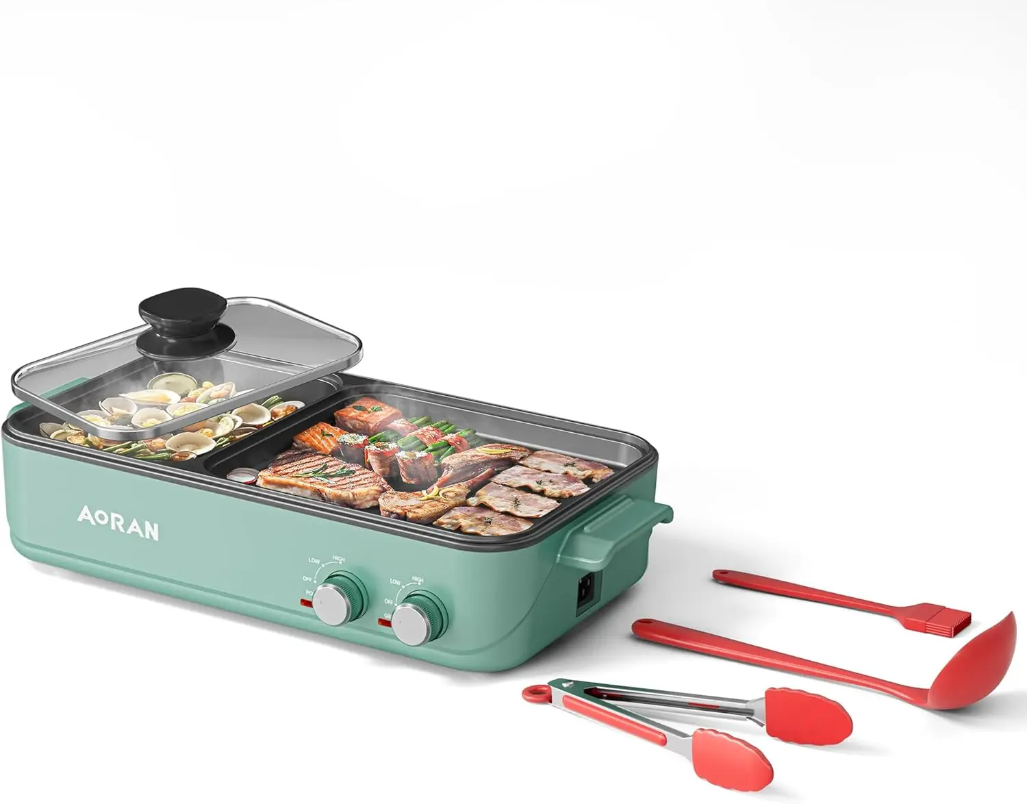 2-in-1 Electric Hot Pot & Grill, Non-Stick, Dual Temp Control, Fast Heating, Compact with Accessories
2-in-1 Electric Hot Pot & Grill, Non-Stick, Dual Temp Control, Fast Heating, Compact with Accessories