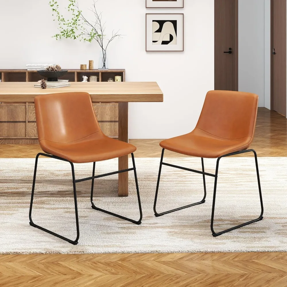 Dining Chairs Set of 2, 18 Inch Modern Dinner Chairs, PU Leather Armless Dining Room Chairs with Sturdy Metal Legs
Dining Chairs Set of 2, 18 Inch Modern Dinner Chairs, PU Leather Armless Dining Room Chairs with Sturdy Metal Legs