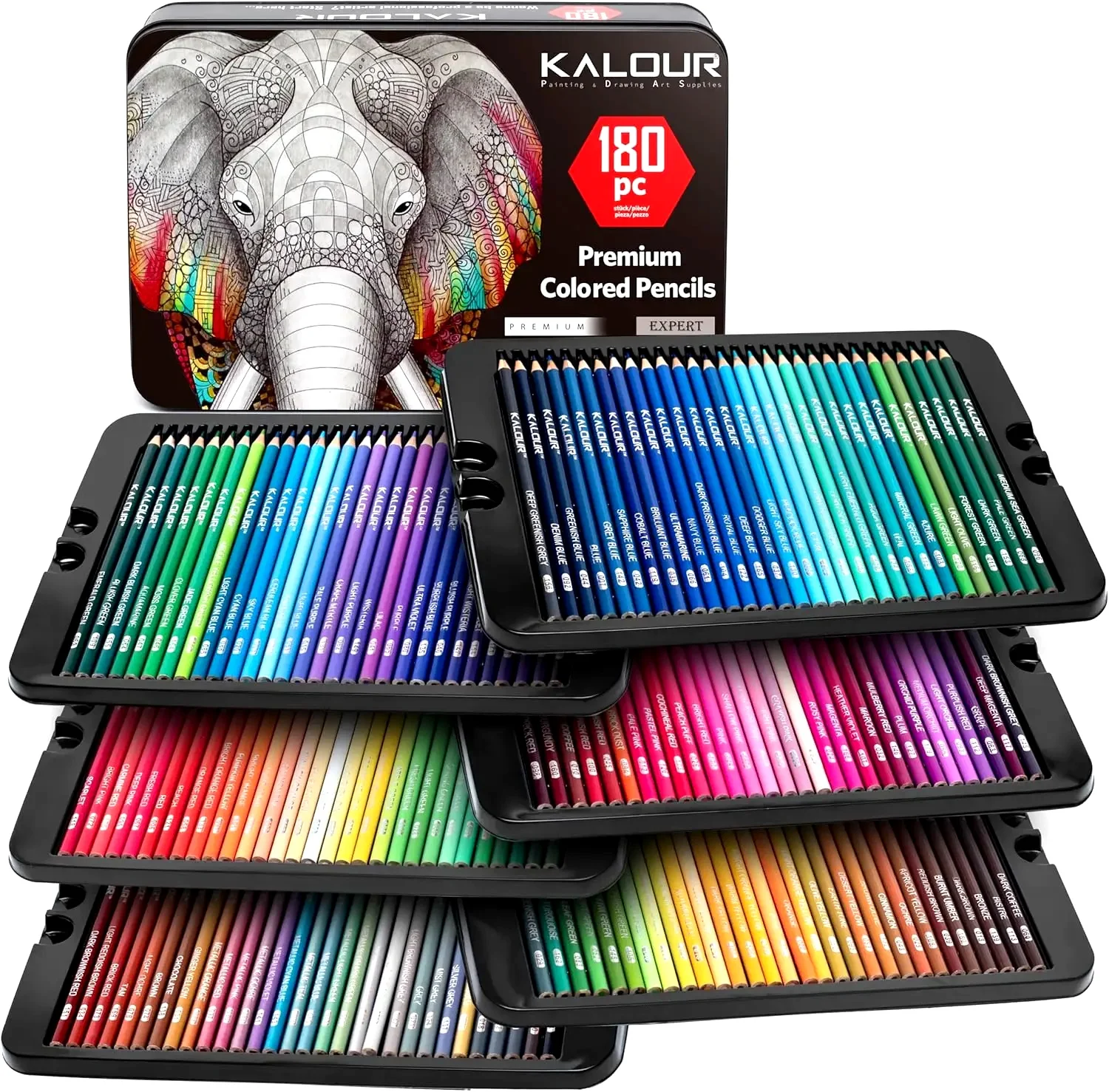 KALOUR 180 Colored Pencil Set for Adults Artists - Rich Pigment Soft Core -12 Metallic Pencil - Ideal for Coloring Drawing
KALOUR 180 Colored Pencil Set for Adults Artists - Rich Pigment Soft Core -12 Metallic Pencil - Ideal for Coloring Drawing