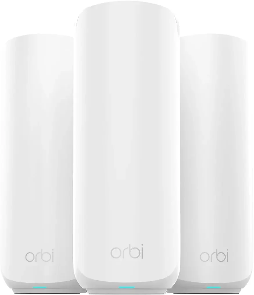 Orbi 370 Series Dual-Band WiFi 7 Mesh Network System for Home (RBE373) – Wireless Router + 2 Extenders, Security Features, 5 Gbp
Orbi 370 Series Dual-Band WiFi 7 Mesh Network System for Home (RBE373) – Wireless Router + 2 Extenders, Security Features, 5 Gbp