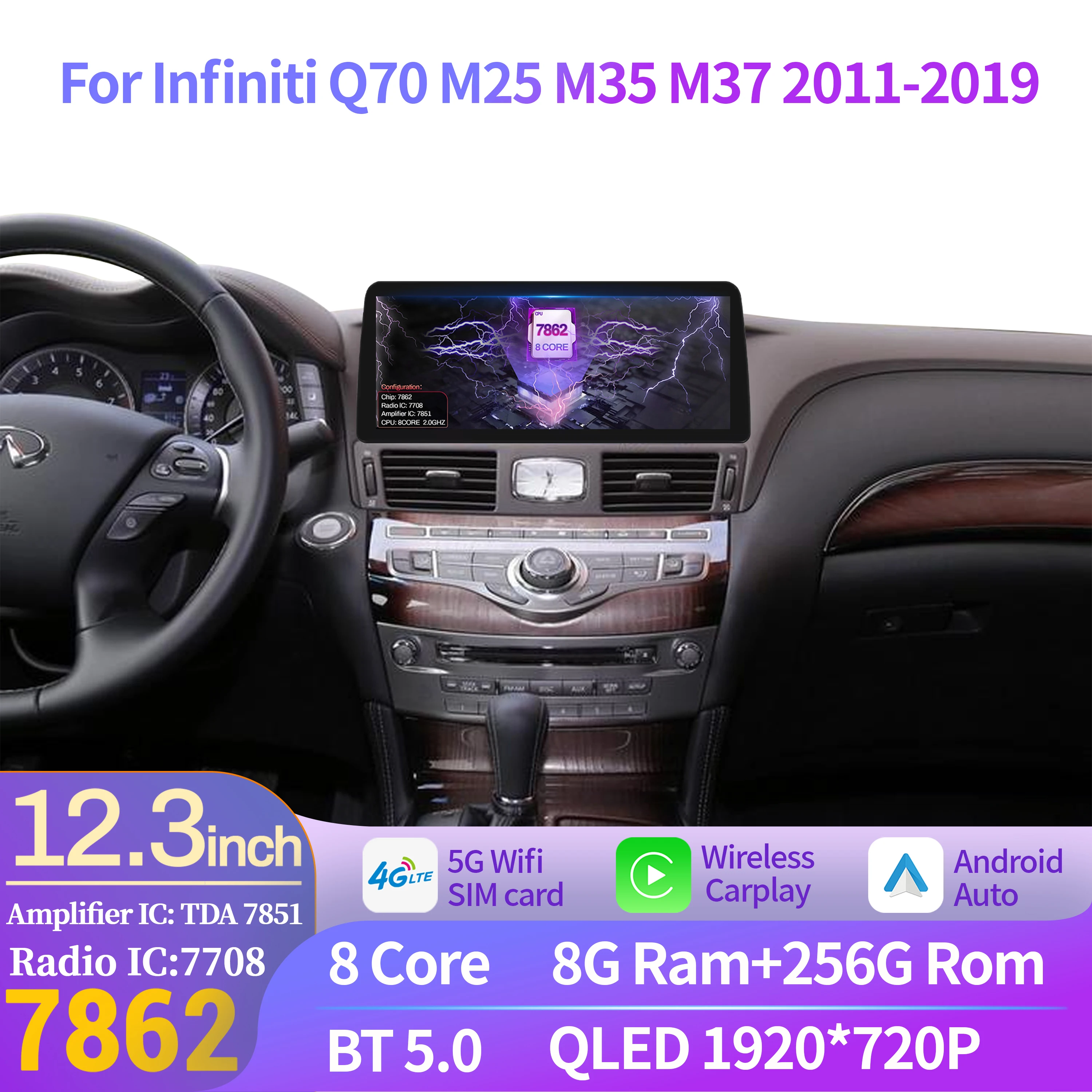 12.3 inch Android 14 Car Radio Multimedia For Infiniti Q70 M25 M35 M37 2011-2019 Wireless BT Carplay 4G GPS Head Unit Screen
12.3 inch Android 14 Car Radio Multimedia For Infiniti Q70 M25 M35 M37 2011-2019 Wireless BT Carplay 4G GPS Head Unit Screen