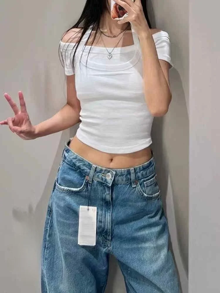 Spring Summer New Women's Faionable ort Sve ort T-irt Slim Fit Boat Ne Hot Girl Design Cotton Moisture ng Top
Spring Summer New Women's Faionable ort Sve ort T-irt Slim Fit Boat Ne Hot Girl Design Cotton Moisture ng Top