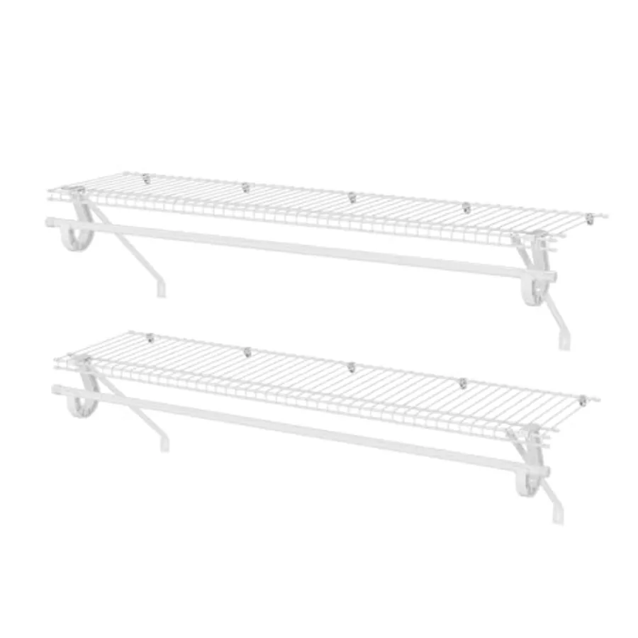 Closet Shelves Wall Mounted with Hanging Rod, 2 Pack White Wire Shelvg Kit, Metal Wall Shelf Organizer for Home, Pantry, Laundr
Closet Shelves Wall Mounted with Hanging Rod, 2 Pack White Wire Shelvg Kit, Metal Wall Shelf Organizer for Home, Pantry, Laundr