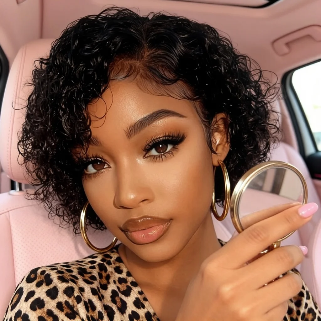 Ombre Short Curly Pixie Cut Wig 13x4 Lace Front Human Hair Wig, Highlight Curly Human Hair Wig for Women
Ombre Short Curly Pixie Cut Wig 13x4 Lace Front Human Hair Wig, Highlight Curly Human Hair Wig for Women