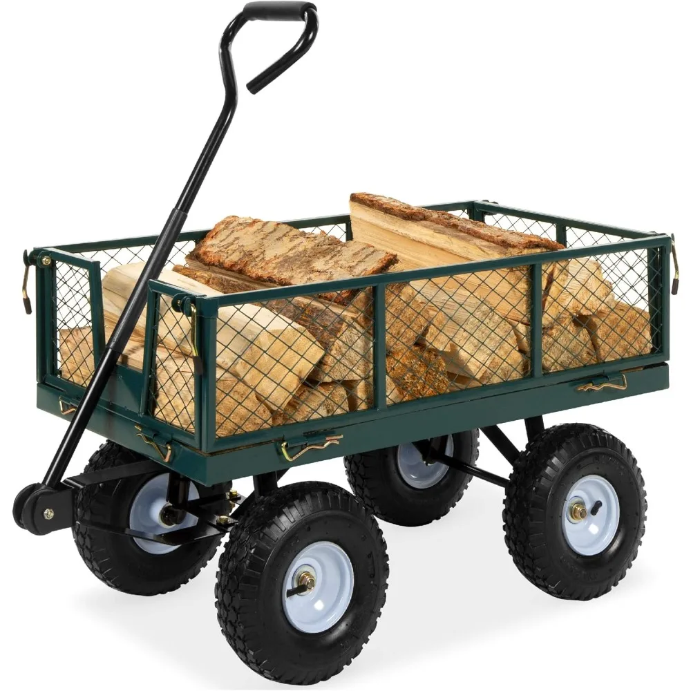 Utility Garden Cart Wagon for Lawn, Yard w/Heavy-Duty Steel 400lb Weight Capacity, Removable Sides, Long Handle, 10in Tires - G
Utility Garden Cart Wagon for Lawn, Yard w/Heavy-Duty Steel 400lb Weight Capacity, Removable Sides, Long Handle, 10in Tires - G