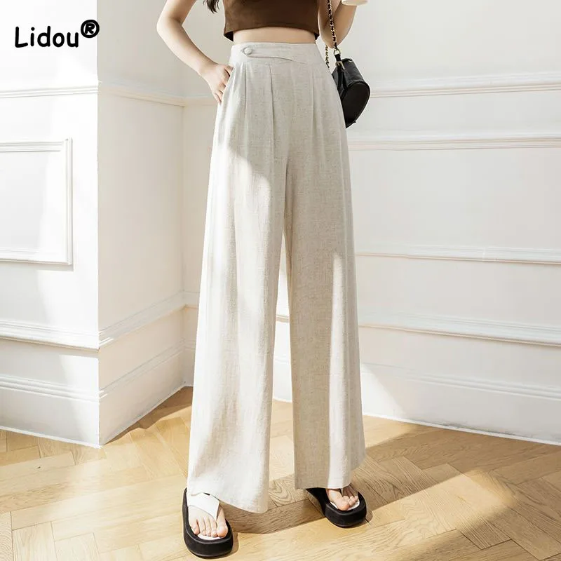 Women's Clothing Casual Simplicity Solid Color Wide Leg Pants Summer Female Fashion All-match Elastic High Waist Loose Trousers
Women's Clothing Casual Simplicity Solid Color Wide Leg Pants Summer Female Fashion All-match Elastic High Waist Loose Trousers
