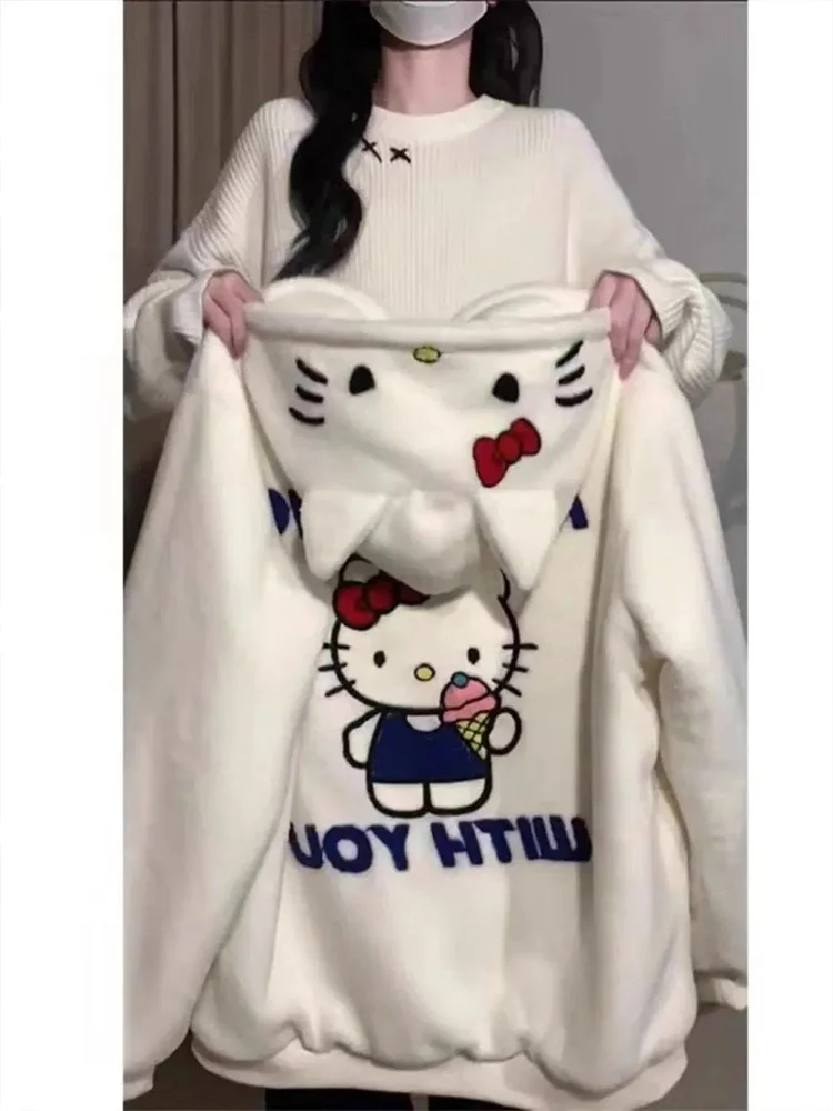 Kit Cute Ear Bow Tie Lamb Velvet Cotton Jaet Women Winter Thi Sweet Loose Cotton Coat Cotton Outerwear
Kit Cute Ear Bow Tie Lamb Velvet Cotton Jaet Women Winter Thi Sweet Loose Cotton Coat Cotton Outerwear