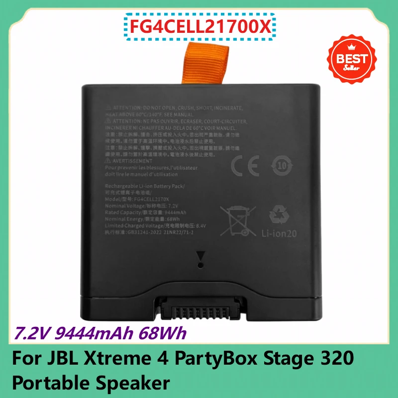 FG4CELL21700X Replacement Digital Batteries 7.2V 9444mAh 68Wh for JBL Xtreme 4 PartyBox Stage 320 Portable Speaker Battery
FG4CELL21700X Replacement Digital Batteries 7.2V 9444mAh 68Wh for JBL Xtreme 4 PartyBox Stage 320 Portable Speaker Battery