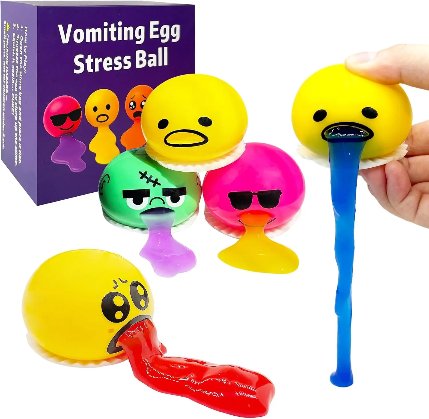 4 Pack Puking Egg Stress Ball Toys – Funny Slime Vomiting Squeeze Toy, Gross Fidget Prank Ball, Novelty Gag Gift for Kids & Adults, Party Favors, Goodie Bag Stuffers
4 Pack Puking Egg Stress Ball Toys – Funny Slime Vomiting Squeeze Toy, Gross Fidget Prank Ball, Novelty Gag Gift for Kids & Adults, Party Favors, Goodie Bag Stuffers