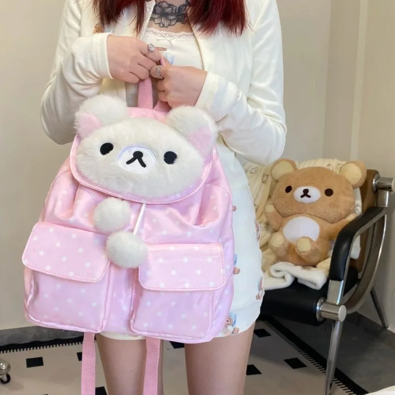 Rilakkuma Y2K Backpacks Vintage Nylon Itabag Kawaii Bag Japan Lolita Zipper Splicing Montage Girl Student High Capacity Bag New 
Rilakkuma Y2K Backpacks Vintage Nylon Itabag Kawaii Bag Japan Lolita Zipper Splicing Montage Girl Student High Capacity Bag New