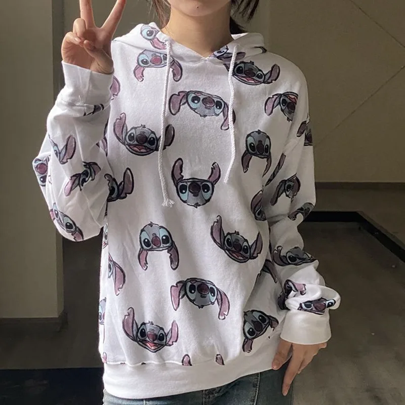 Disney Stitch Cartoon Full Print Hooded Sweatshirt For Women Spring Autumn Loose Casual Pullover Korean Version New Fashion Top
Disney Stitch Cartoon Full Print Hooded Sweatshirt For Women Spring Autumn Loose Casual Pullover Korean Version New Fashion Top