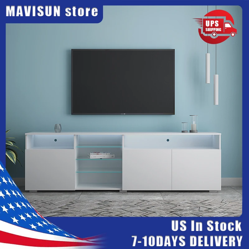 Tv Stand For Living Room High Gloss Doors Large Storage Space Modern Minimalist Tv Cabinet With Led And Transparent Glass Shelf 
Tv Stand For Living Room High Gloss Doors Large Storage Space Modern Minimalist Tv Cabinet With Led And Transparent Glass Shelf