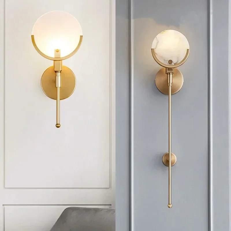Natural Marble Wall Lamps Body Inside Copper Color Round TV Background Walls Restaurants Corridors Bathroom Bedroom Luxury Decor
Natural Marble Wall Lamps Body Inside Copper Color Round TV Background Walls Restaurants Corridors Bathroom Bedroom Luxury Decor