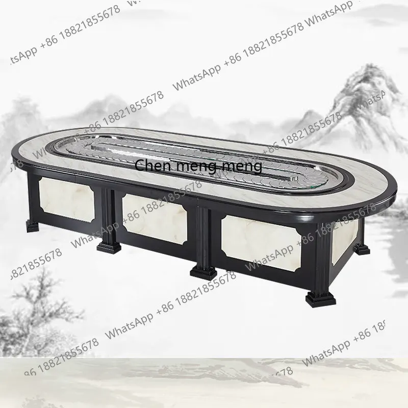Chinese oval electric dining table conveyor belt rotating hot pot table hotel hotel box rectangular dining table
Chinese oval electric dining table conveyor belt rotating hot pot table hotel hotel box rectangular dining table