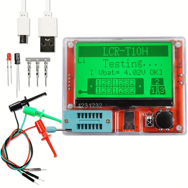 MultifunctionalESRTester,-T10HLarge Screen Graphic Display Multi-Function Transistor Tester Transistor/MOSTube/Silicon Contro