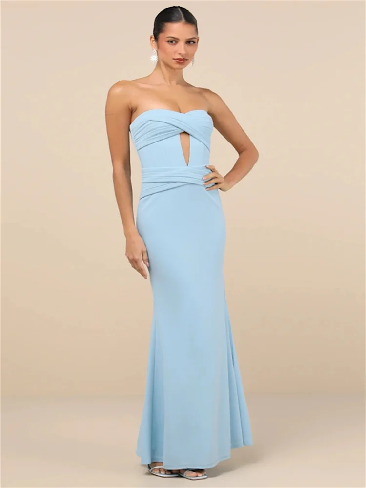 Customized Elegant Light Blue Pleated Long Dress Sweetheart Neckline Pleated Top Central Hollow Design Mermaid Evening Dress
Customized Elegant Light Blue Pleated Long Dress Sweetheart Neckline Pleated Top Central Hollow Design Mermaid Evening Dress