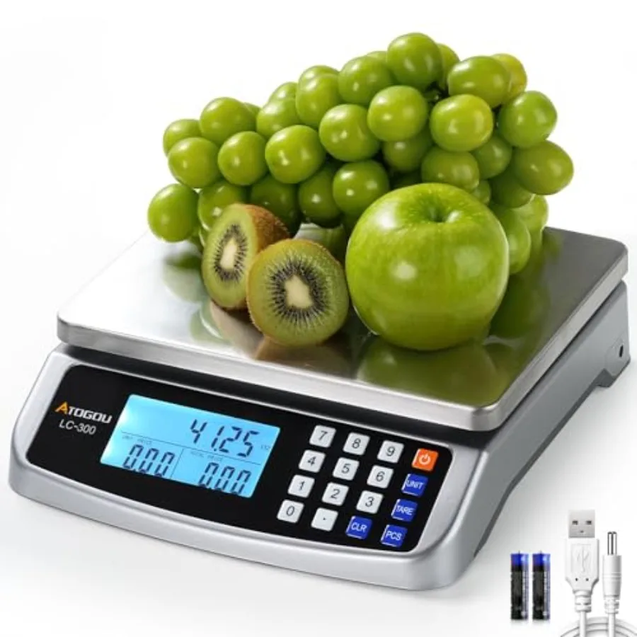 110lb Food Scale, Commercial Kitchen Scale with Price Computing, Plug-in Usable, 0.05oz/1g, 304 Stainless Steel, for Cooking, V
110lb Food Scale, Commercial Kitchen Scale with Price Computing, Plug-in Usable, 0.05oz/1g, 304 Stainless Steel, for Cooking, V