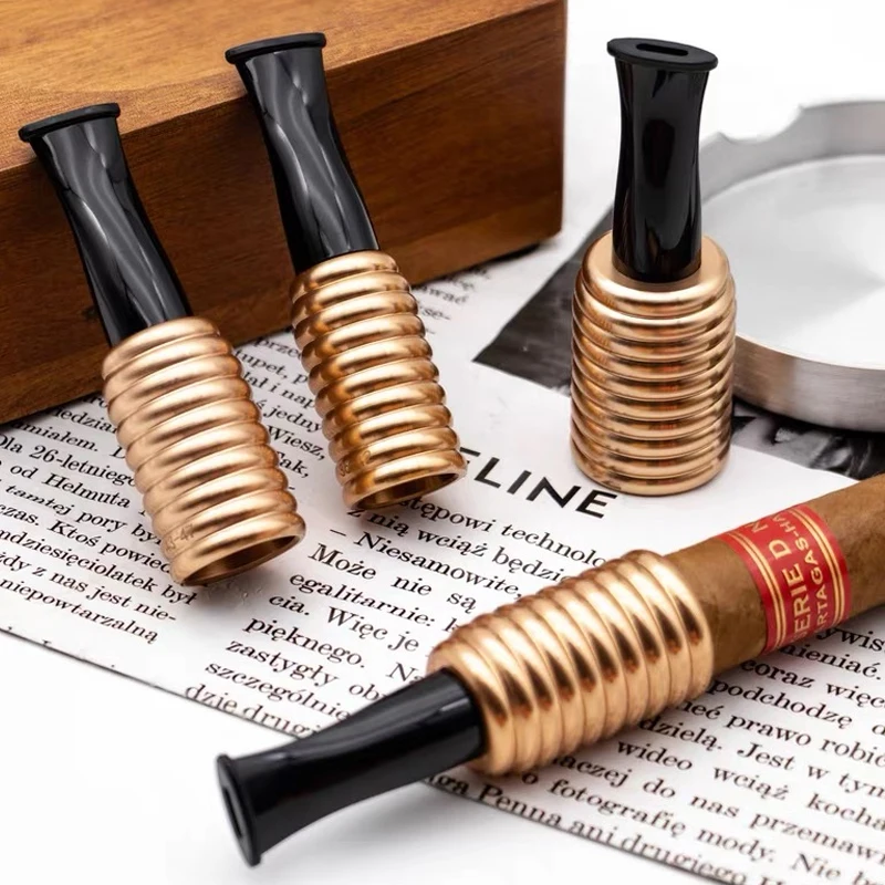 Metal Cigar Mouthpiece 4-Piece Set Gift Box Set Cigar Mouthpiece Accessories Compatible with 38-58 Ring High-End Cigar Accessori
Metal Cigar Mouthpiece 4-Piece Set Gift Box Set Cigar Mouthpiece Accessories Compatible with 38-58 Ring High-End Cigar Accessori