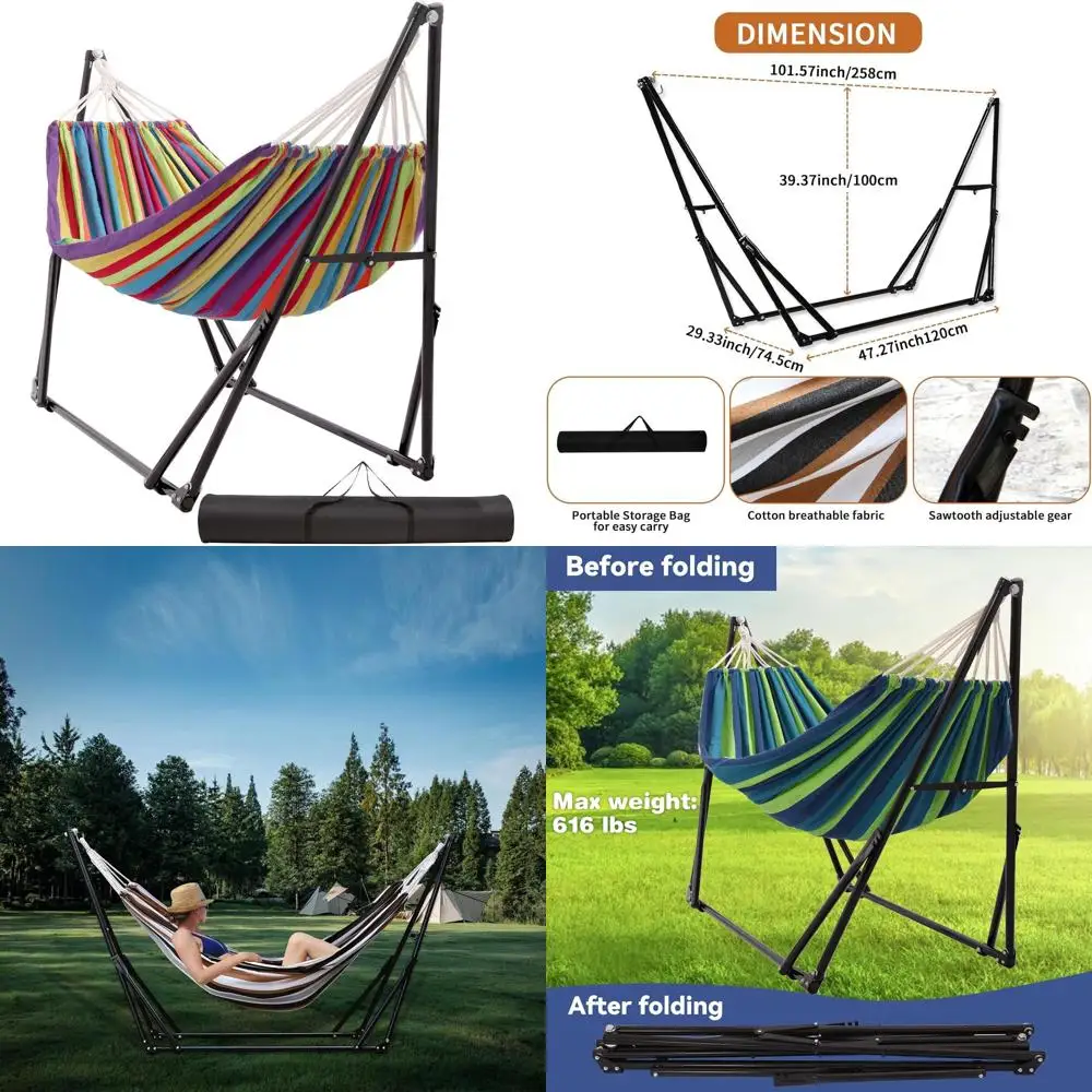 Портативная уличная складная стальная подставка для гамака с регулируемой тканью, грузоподъемностью 616 фунтов, сумка для переноски, многоцветные варианты
Портативная уличная складная стальная подставка для гамака с регулируемой тканью, грузоподъемностью 616 фунтов, сумка для переноски, многоцветные варианты