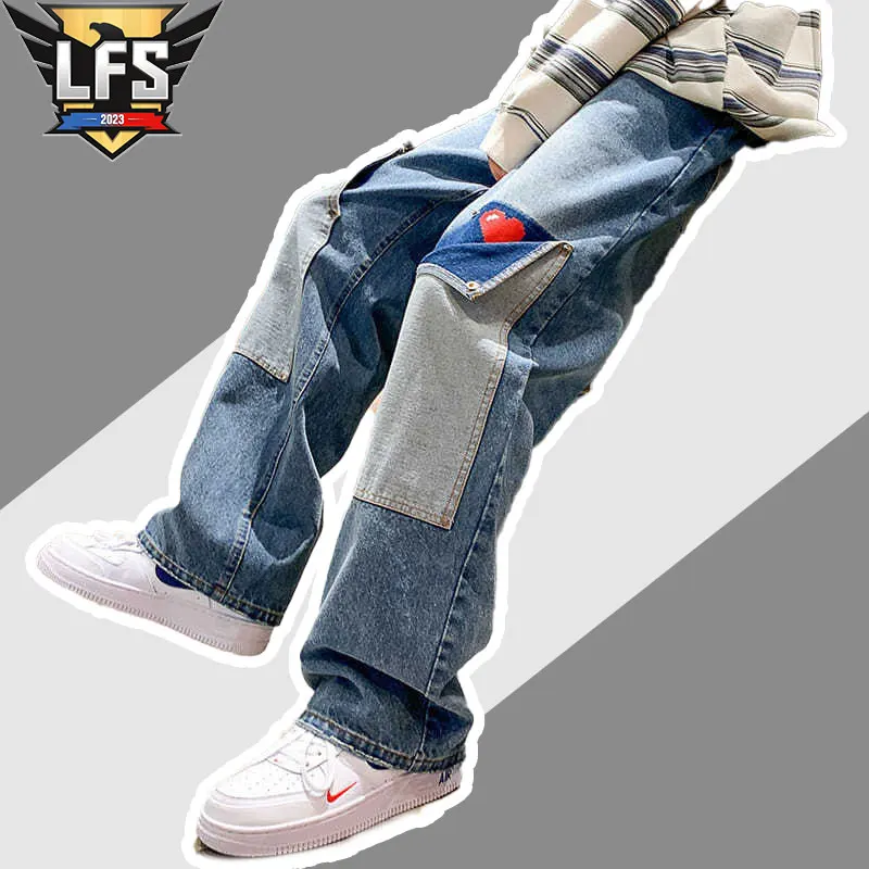 Men's Beggar Style Jeans Patchwork Multi Pocket Double Denim Pants Cargo Trousers Fashion High Street Casual Men's Street Wear
Men's Beggar Style Jeans Patchwork Multi Pocket Double Denim Pants Cargo Trousers Fashion High Street Casual Men's Street Wear