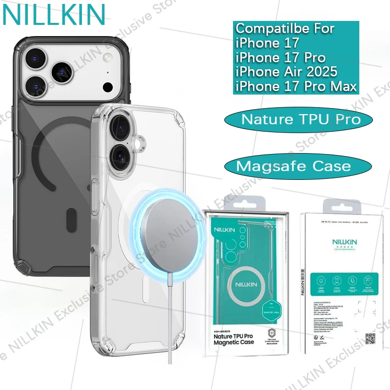 Nillkin For iPhone 17 Pro Max/iPhone Air Nature TPU Pro Magnetic Case TPU+PC hard phone case anti drop airbag protective cover
Nillkin For iPhone 17 Pro Max/iPhone Air Nature TPU Pro Magnetic Case TPU+PC hard phone case anti drop airbag protective cover