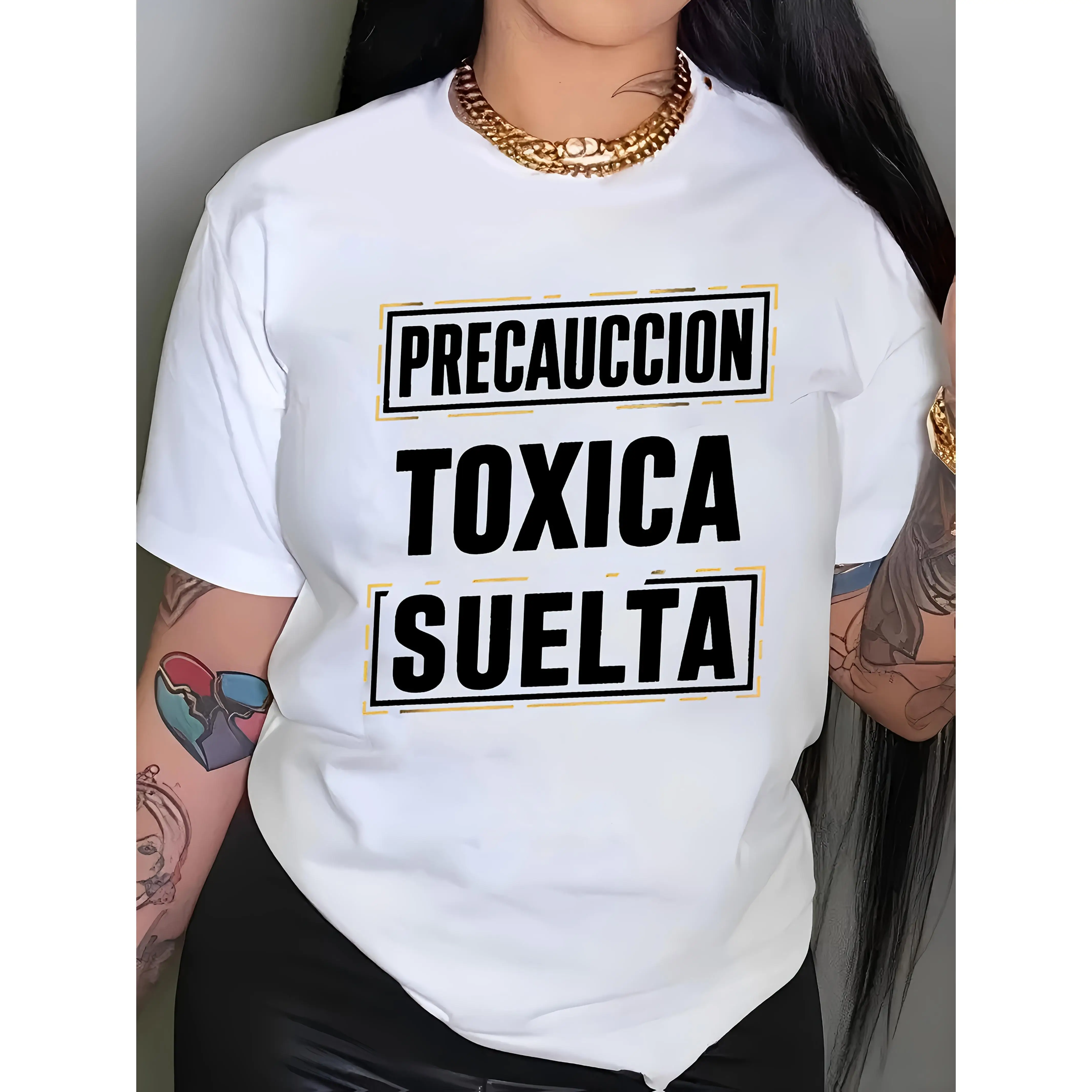 Personality Declaration Letter Print T-Shirt, Casual Crew Neck Short Sleeve Top For Spring And Summer, Women'S Apparel
Personality Declaration Letter Print T-Shirt, Casual Crew Neck Short Sleeve Top For Spring And Summer, Women'S Apparel