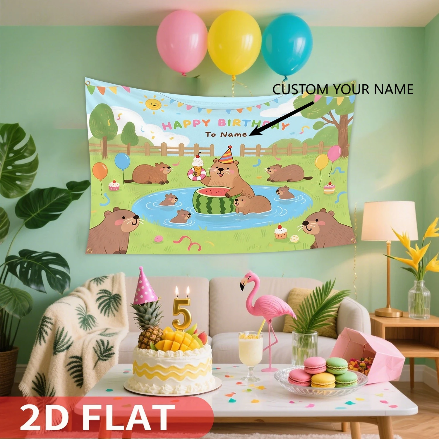 1pc Customizable Birthday Capybara Decoration, Party photo booth props, Personalized Name - Polyester Birthday Party Decor
1pc Customizable Birthday Capybara Decoration, Party photo booth props, Personalized Name - Polyester Birthday Party Decor